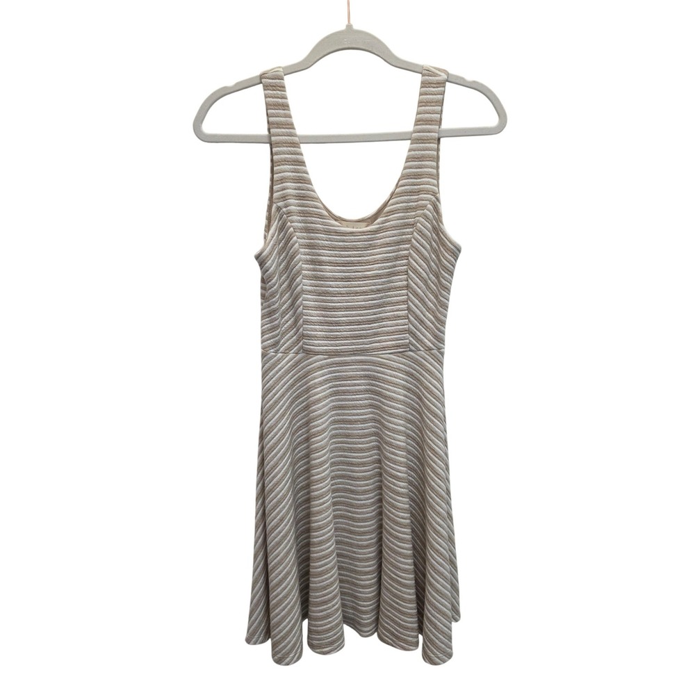 Altar'd State Dress Women Small Beige Ivory Striped Knit Fit & Flare‎ Skater